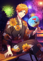 (Big Flowers Blooming in the Night Sky) Tenma Serious SSR+ Raw.png